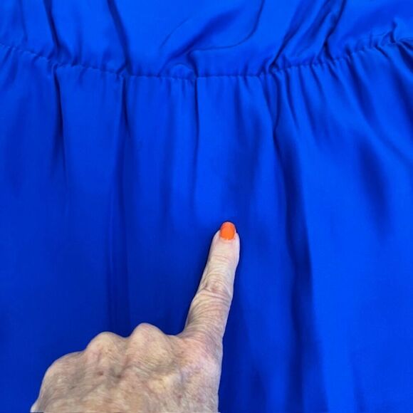 Amanda Uprichard Silk Royal Blue Sleeveless Dress Crisscross Back Size Large - Picture 5 of 9